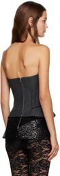 Puppets and Puppets Gray & Black Wrap Camisole