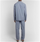 Hanro - Striped Mercerised Cotton-Chambray Pyjama Set - Blue