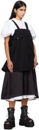 Noir Kei Ninomiya Black Polyester Grosgrain Midi Dress