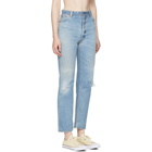 Re/Done Blue Ultra High-Rise Straight Jeans