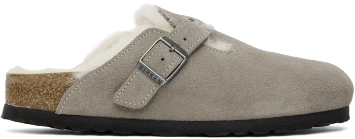 Photo: Birkenstock Gray Shearling Boston Clogs