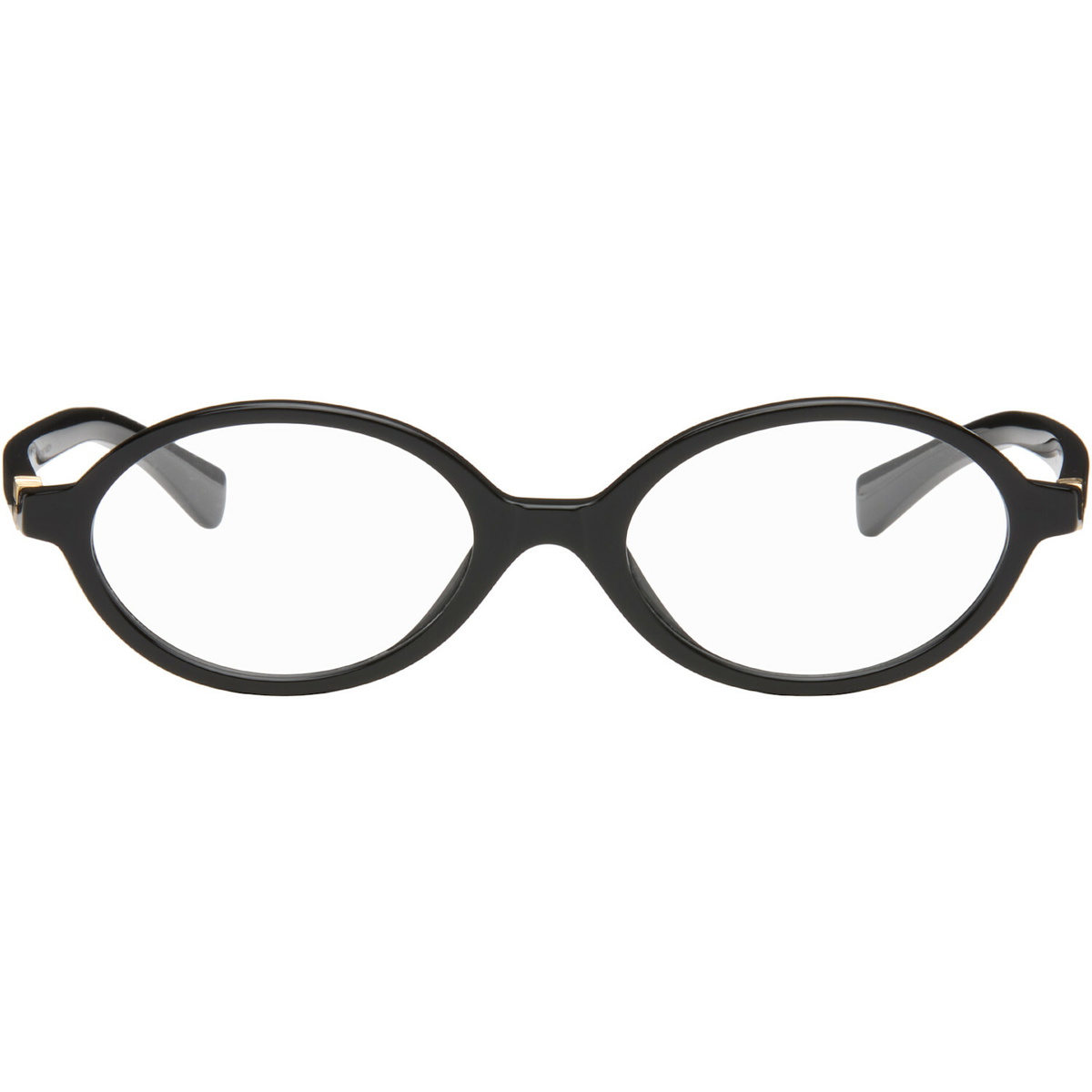 Miu Miu Eyewear Black 'Breaking the Rules' Oval Glasses