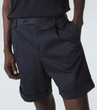 Lardini Pleated cotton-blend Bermuda shorts