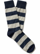 Paul Smith - Striped Linen-Blend Socks