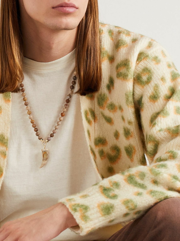 Photo: Sydney Evan - Gold, Wood and Diamond Beaded Pendant Necklace