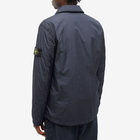 Stone Island Men's Crinkle Reps Zip Overshirt in Navy Blue