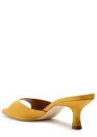 Staud Brigette Satin Mules Gold