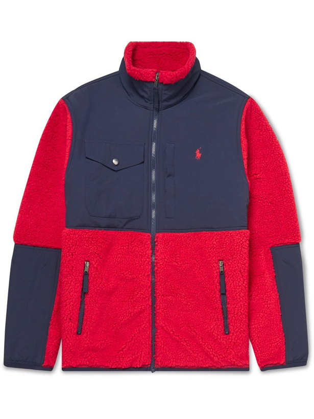 Photo: Polo Ralph Lauren - Panelled Faux Shearling and Shell Jacket - Red