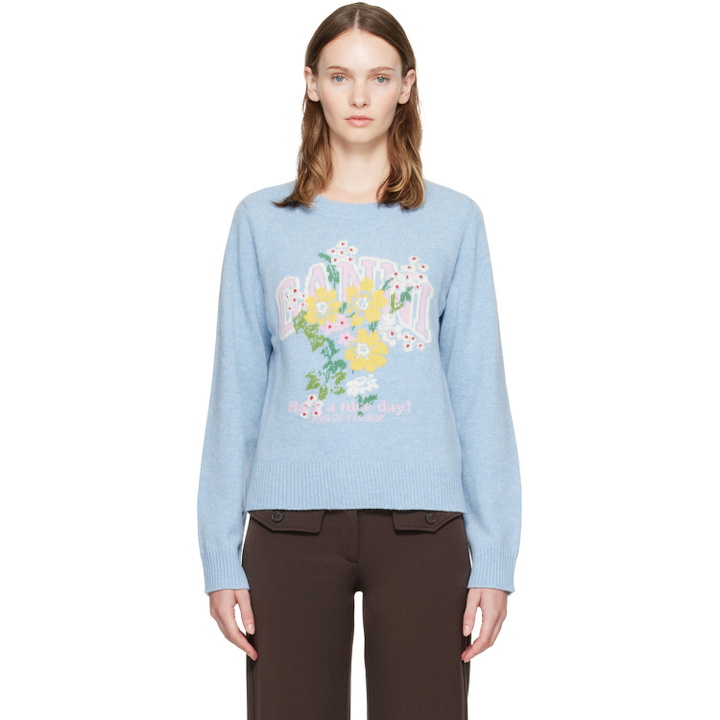 Photo: GANNI Blue Flowers Sweater