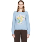 GANNI Blue Flowers Sweater