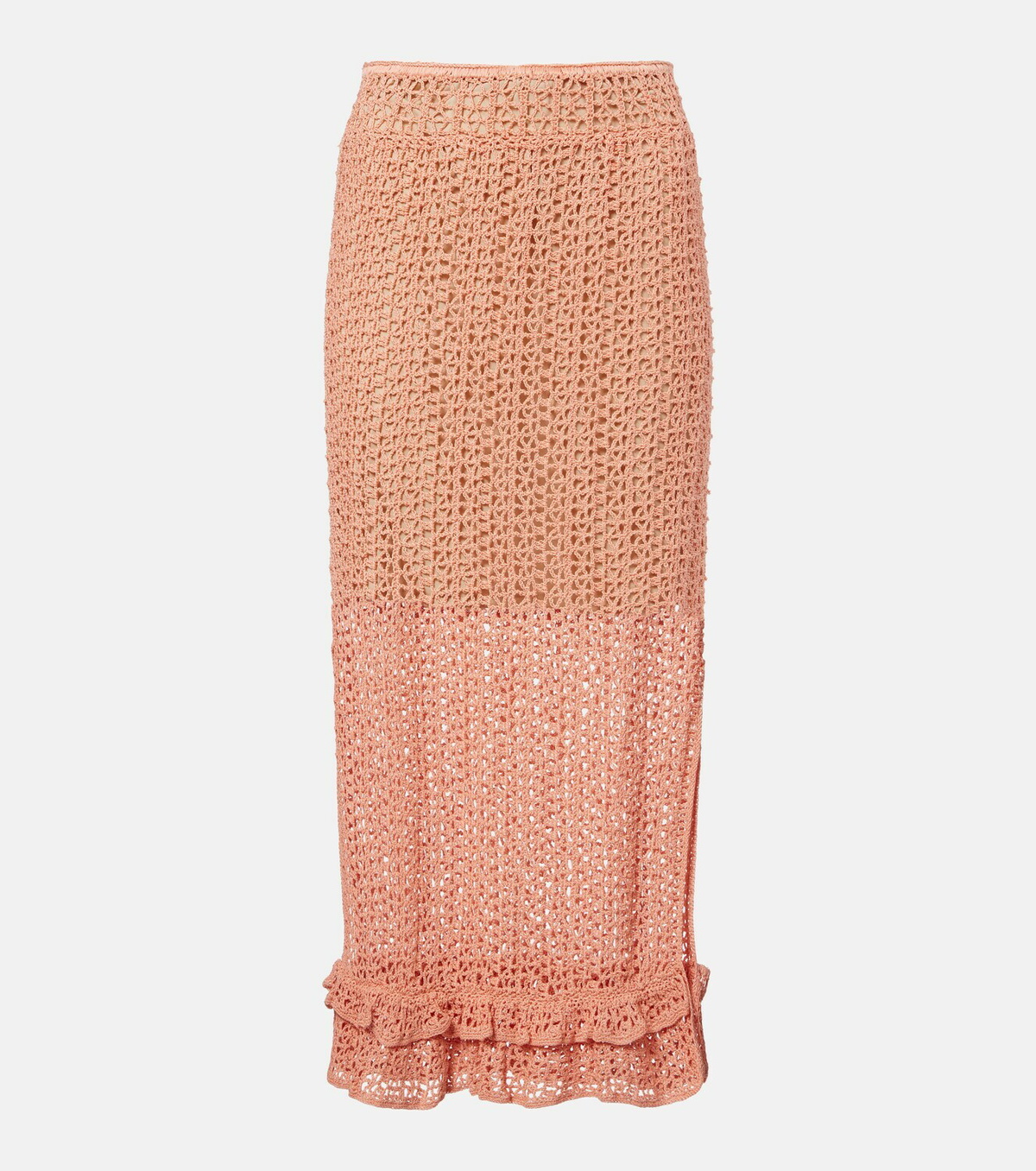 Anna Kosturova Rosette crochet cotton midi skirt