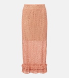 Anna Kosturova Rosette crochet cotton midi skirt
