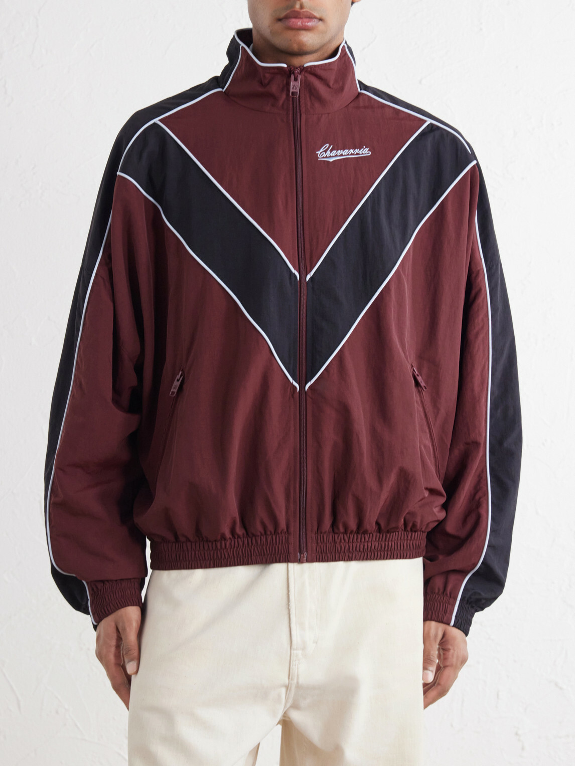 Willy Chavarria - Bad Body Cotton-Jersey Track Jacket - Burgundy