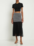 TORY BURCH Jersey Chiffon Silk Long Skirt