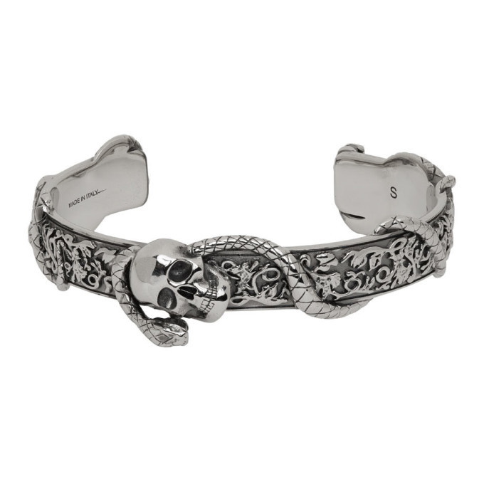 Photo: Alexander McQueen Silver Skull and Snake Bracelet