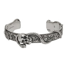 Alexander McQueen Silver Skull and Snake Bracelet