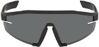 Prada Eyewear Black Linea Rossa Shield Sunglasses