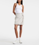 Tory Sport Ruffled pinstripe cotton skort