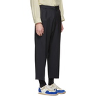 Studio Nicholson Navy Tapered Double Pleat Trousers