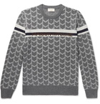 Maison Kitsuné - Wool-Jacquard Sweater - Gray