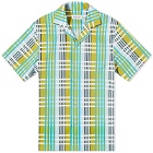 Lanvin Men's Short Sleeve Check Vacation Shirt in Budgie