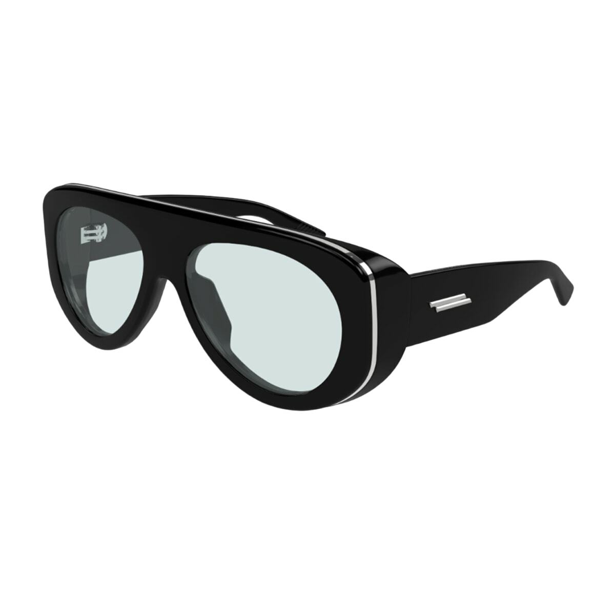 Bottega Veneta Eyewear Bottega Veneta Bv1362s Linea Ribbon 004 Black Light Blue Sunglasses