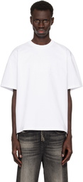 GANNI White Heavy Cotton Drop Shoulder Heart T-shirt