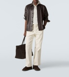 Allude Cotton, silk, and cashmere polo shirt