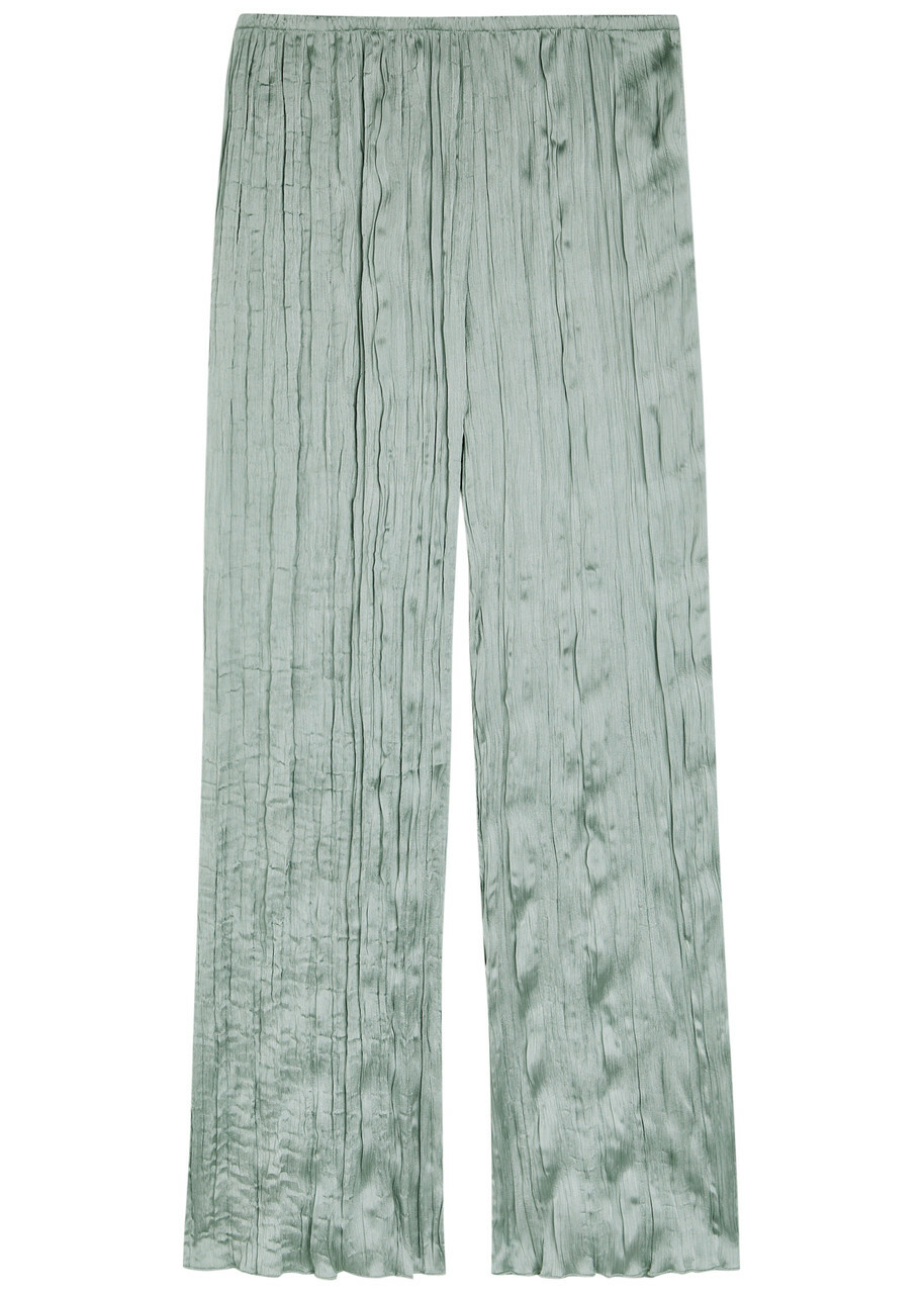 Staud Nami Plissé Trousers Silver