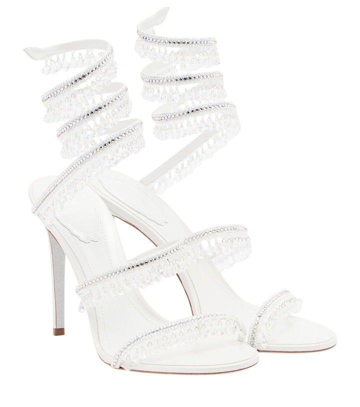 Photo: Rene Caovilla Chandelier embellished satin sandals