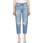 FRAME Blue Le Stevie Crop Jeans