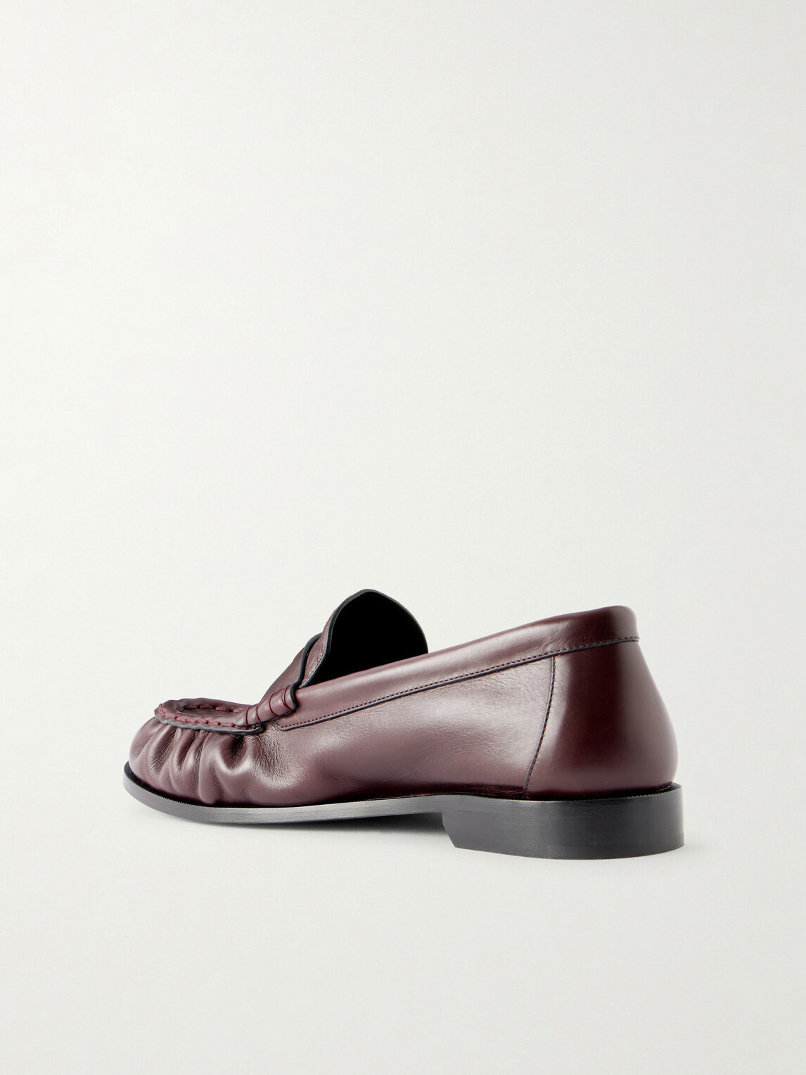 SAINT LAURENT - Logo-Embellished Leather Penny Loafers - Red