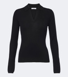 Max Mara Ribbed-knit silk and cashmere polo sweater