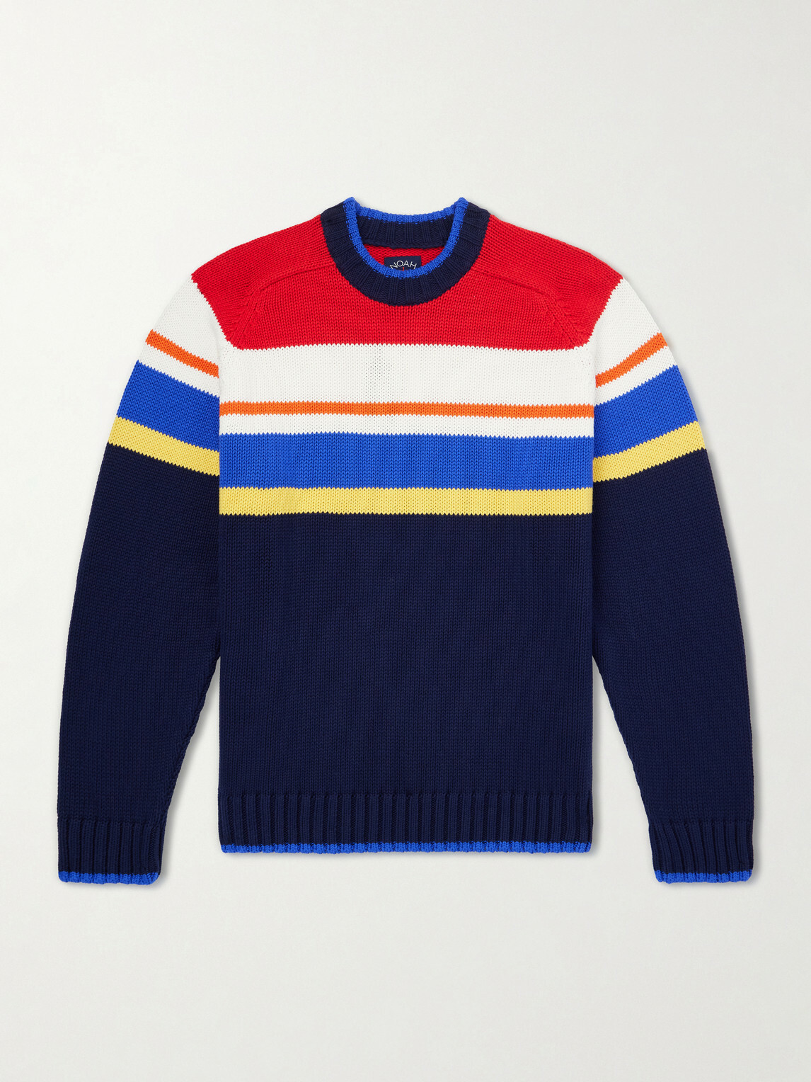 Noah - Striped Organic Cotton Sweater - Blue