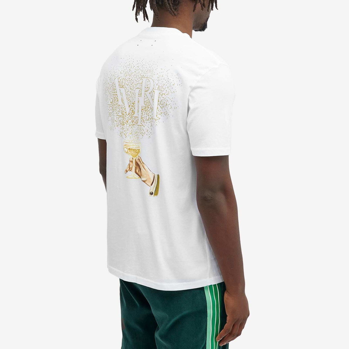 【セール！】AMIRI Champagne コットン Tシャツ AMIRI Champagne Cotton T-shirt | White | FARFETCH