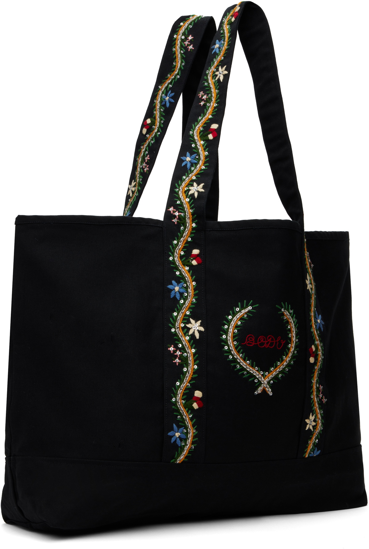 Bode Black Alpineflower Tote