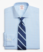 Brooks Brothers Men's Stretch Madison Relaxed-Fit Dress Shirt, Non-Iron Royal Oxford Gingham | Blue