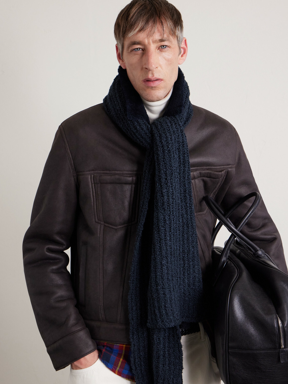 Canali - Ribbed Wool and Silk-Blend Bouclé Scarf