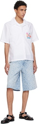 Casablanca White Collage D'Icones Graphiques Embroidered Shirt