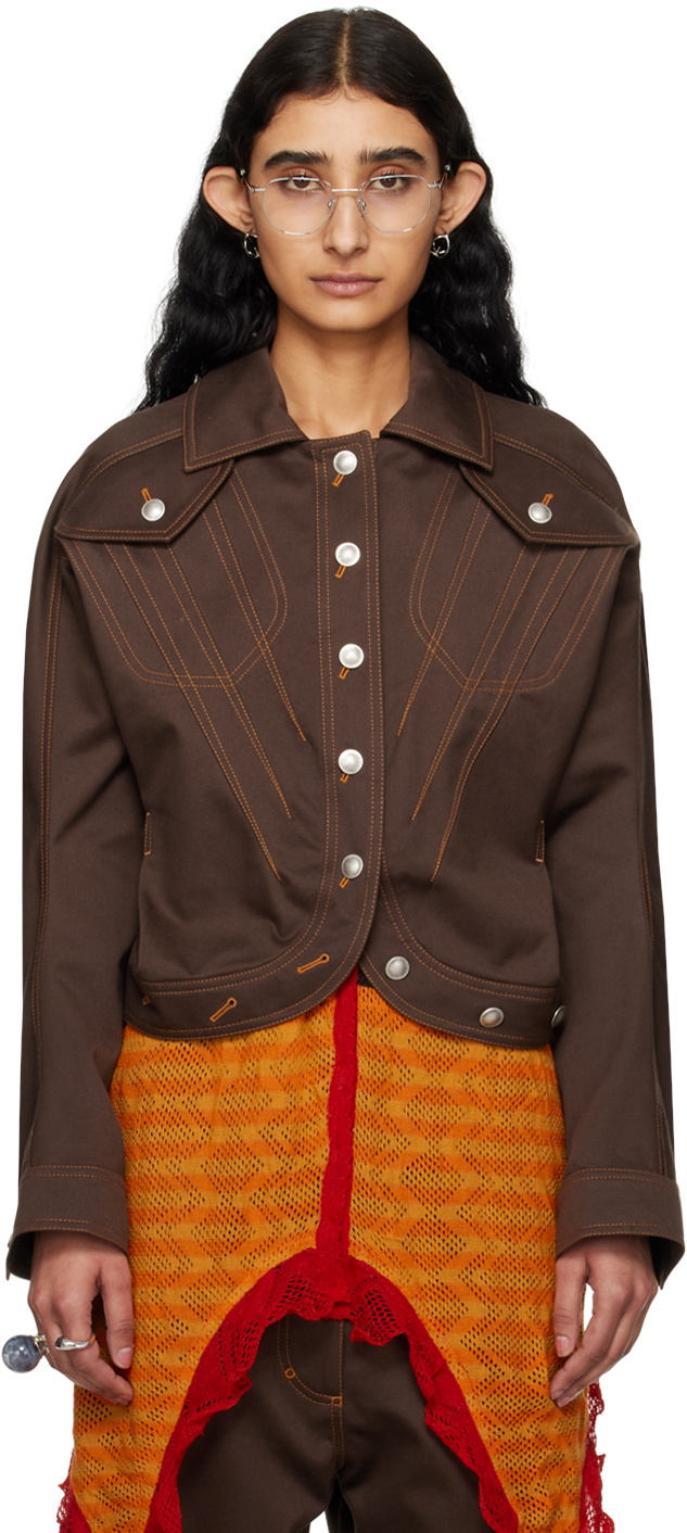 専用KIKO KOSTADINOV ブラウン Chasseur ジャケット 34 Kiko Kostadinov Brown Chasseur Jacket Kiko Kostadinov