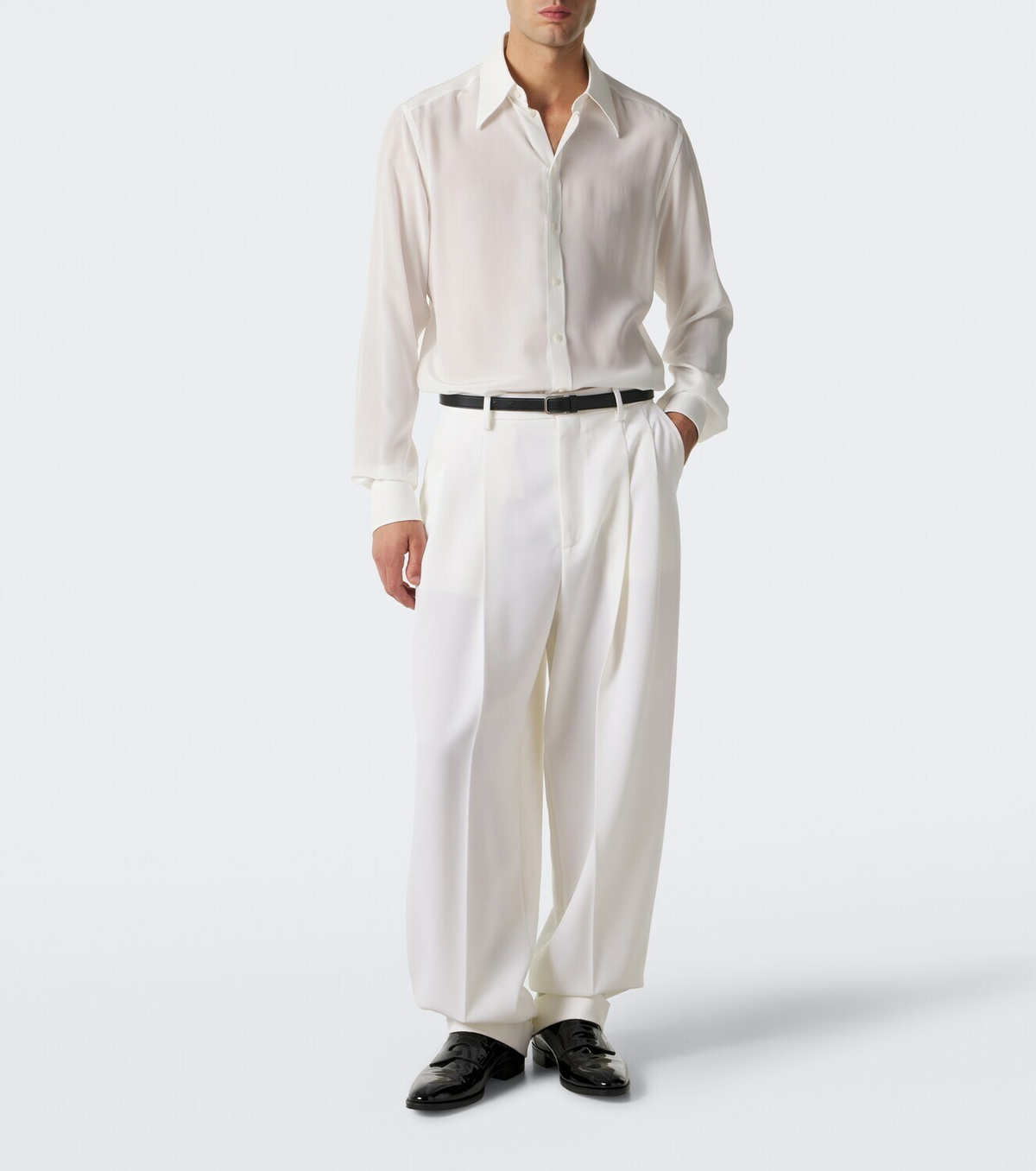 Dolce&Gabbana Pleated wool and silk-blend tuxedo pants
