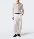 Dolce&Gabbana Pleated wool and silk-blend tuxedo pants