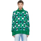 Random Identities Green Jacquard Knit Sweater
