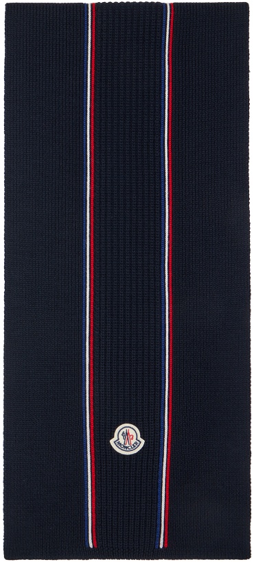 Photo: Moncler Navy Tricolor Scarf