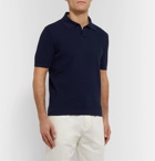Ermenegildo Zegna - Textured-Cotton Polo Shirt - Blue