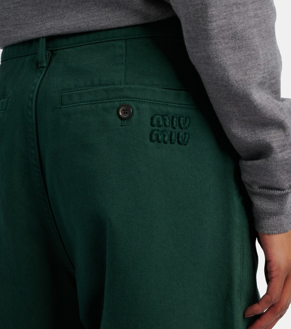 Miu Miu Cotton gabardine straight pants