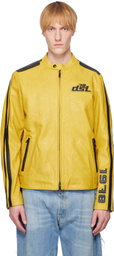 Diesel Yellow L-Pop Leather Jacket
