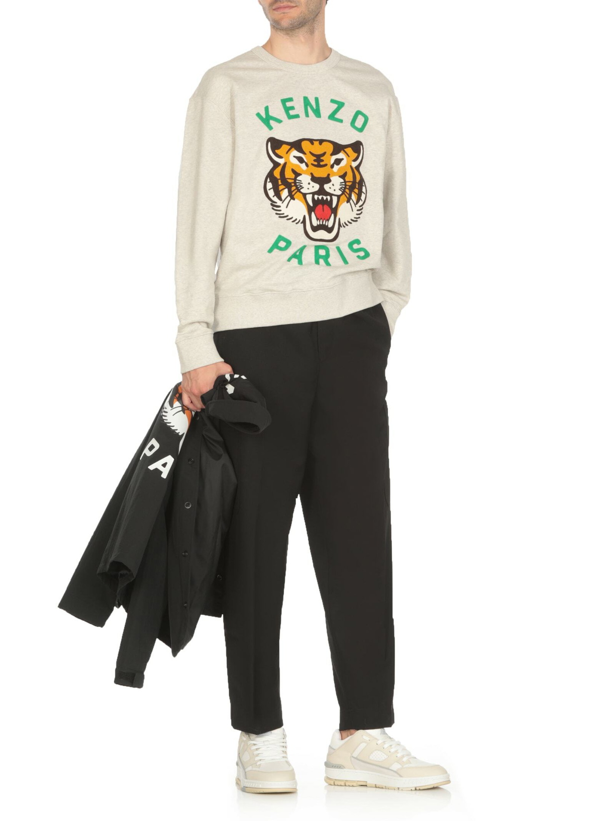 Kenzo Pale Grey Cotton Sweatshirt