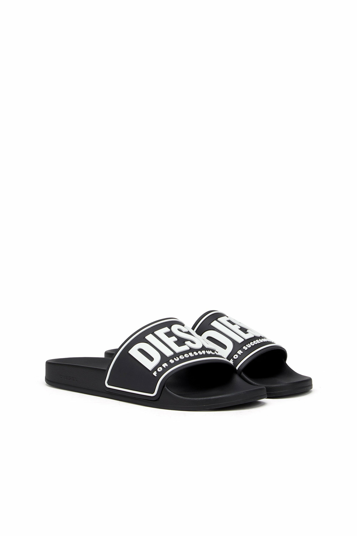 Diesel Sa-Mayemi-Pool slides with 3D logo - Slides Mens in Black