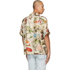 AMIRI Beige Silk Psychedelic Short Sleeve Shirt